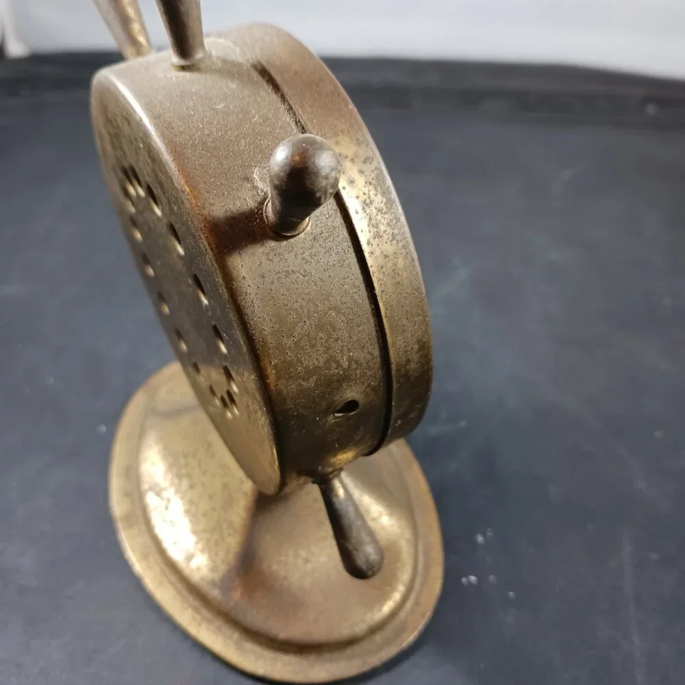 Vintage 50's Brass Ship Wheel Thermometer Williams Insulation Co - Picture 9 of 11